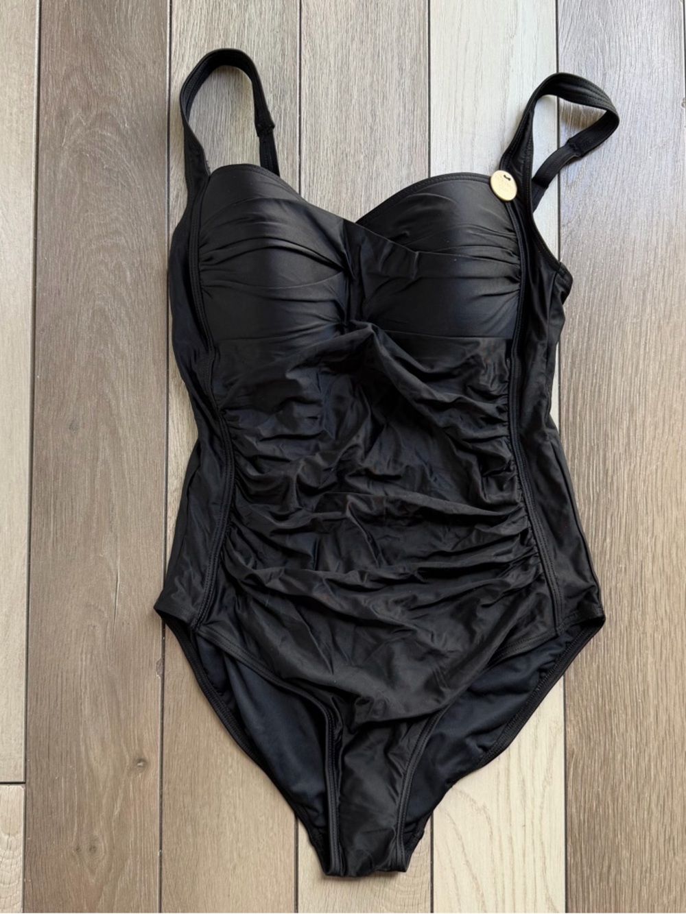 Nip Tuck Plain Joanne Black One Piece Swimsuit Multi Fit Cup US 6